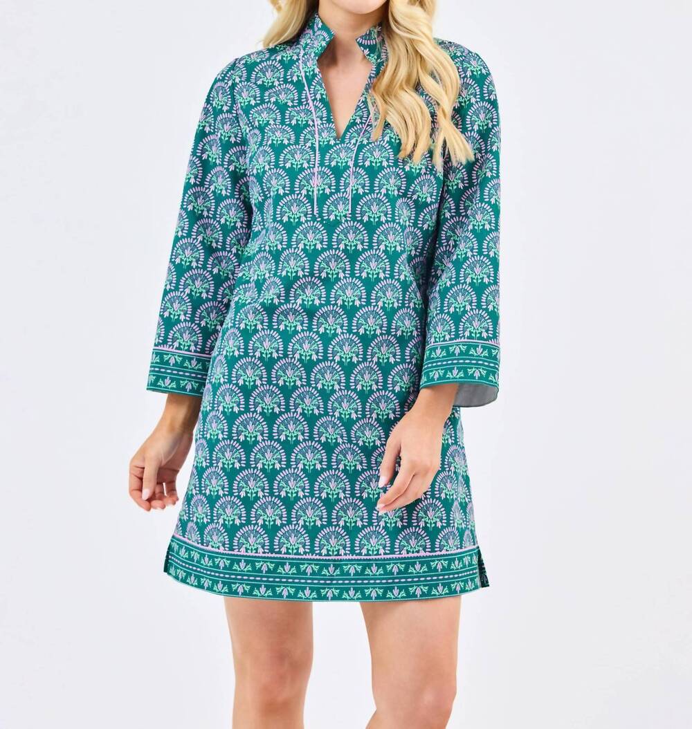 NEW MARY SQUARE brenda dress in sunshower flora ocean